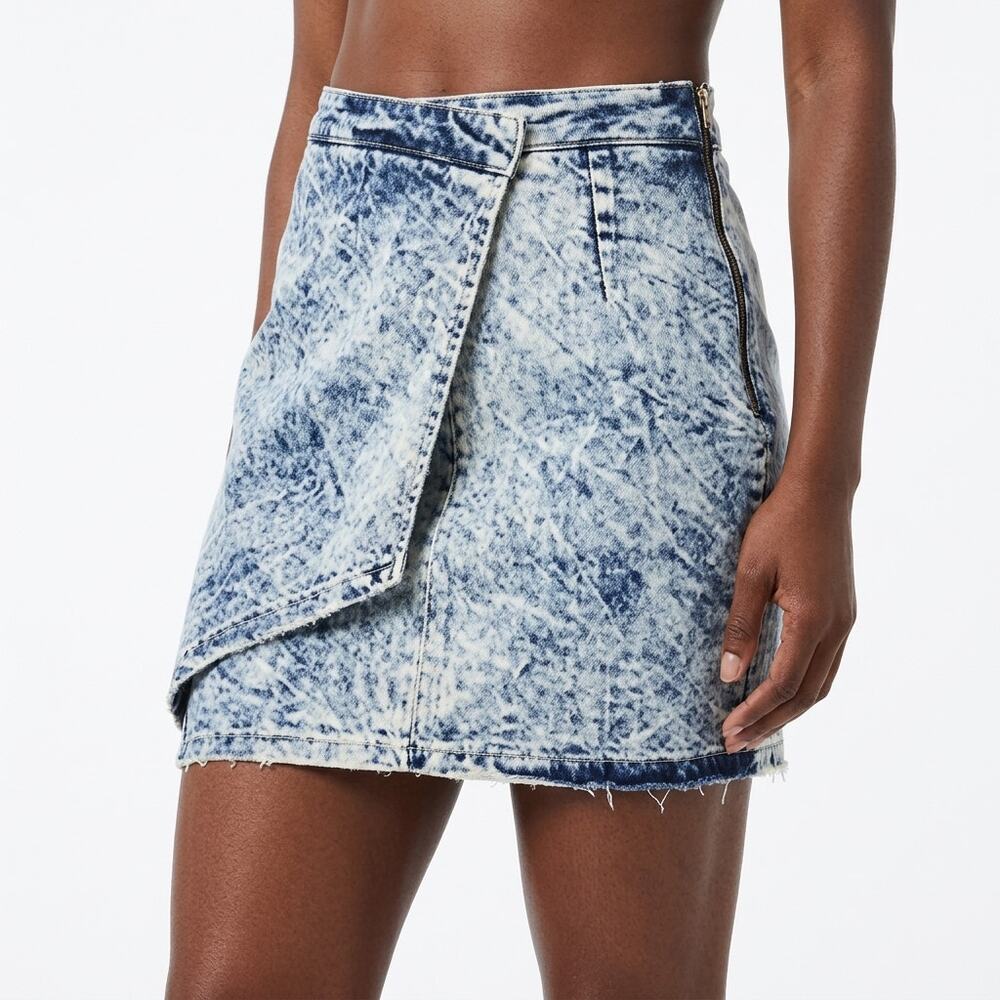Milkyway Blue Mini Distressed Skirt Women Size L